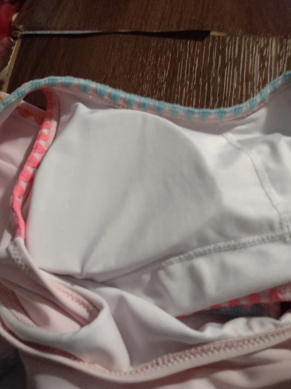 Kids Two-Piece Pink Swim Set with Multicolor Trim
